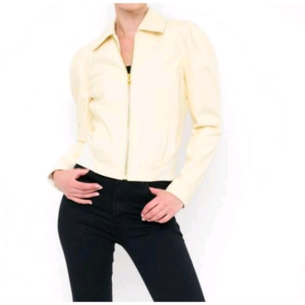 Flora Bea New York Aveline Jacket with Gold Zipper and Prominent Collar, NWT